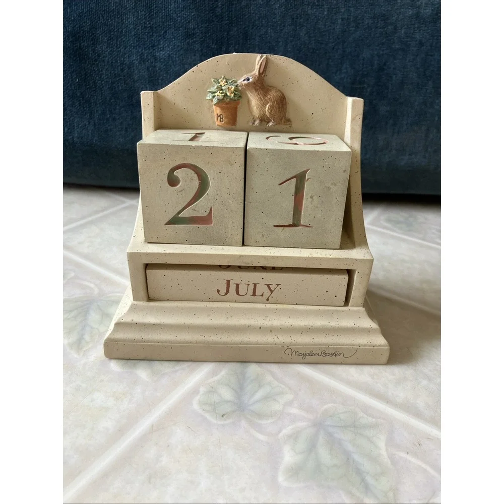 Hallmark Marjolein Bastin Spring Easter Bunny Garden Perpetual Block Calendar